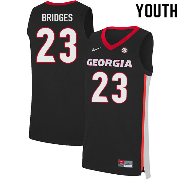Youth #23 Braelen Bridges Georgia Bulldogs College Basketball Jerseys Sale-Black - Click Image to Close